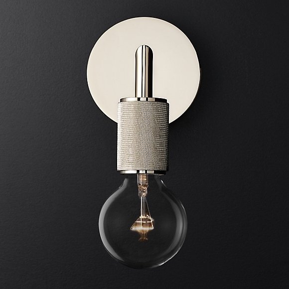 Бра RH Utilitaire Single Sconce Silver Никель в Санкт-петербурге | Loft Concept 