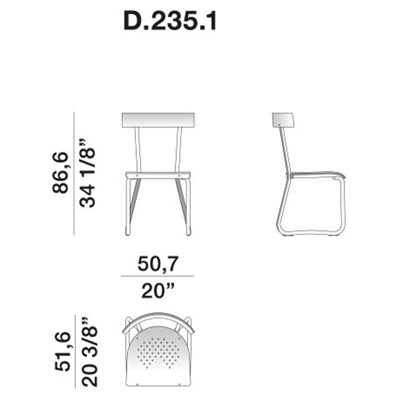 Дизайнерский стул из алюминия Gio Ponti D.235.1 Chair в Санкт-петербурге