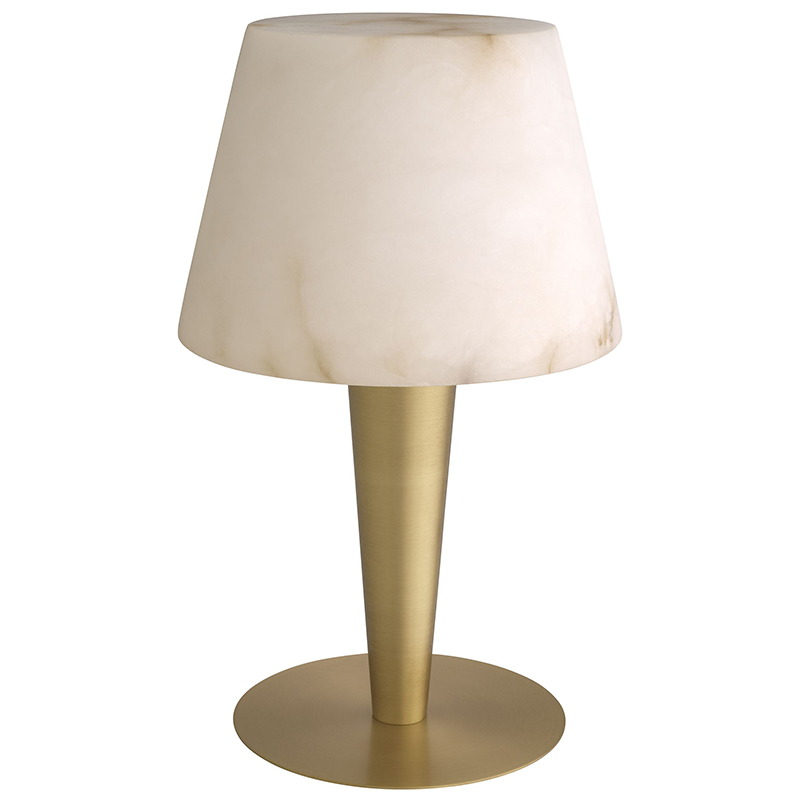 Настольная лампа Eichholtz Table Lamp Scarlette Бежевый Белый Мрамор Bianco Латунь в Санкт-петербурге | Loft Concept 