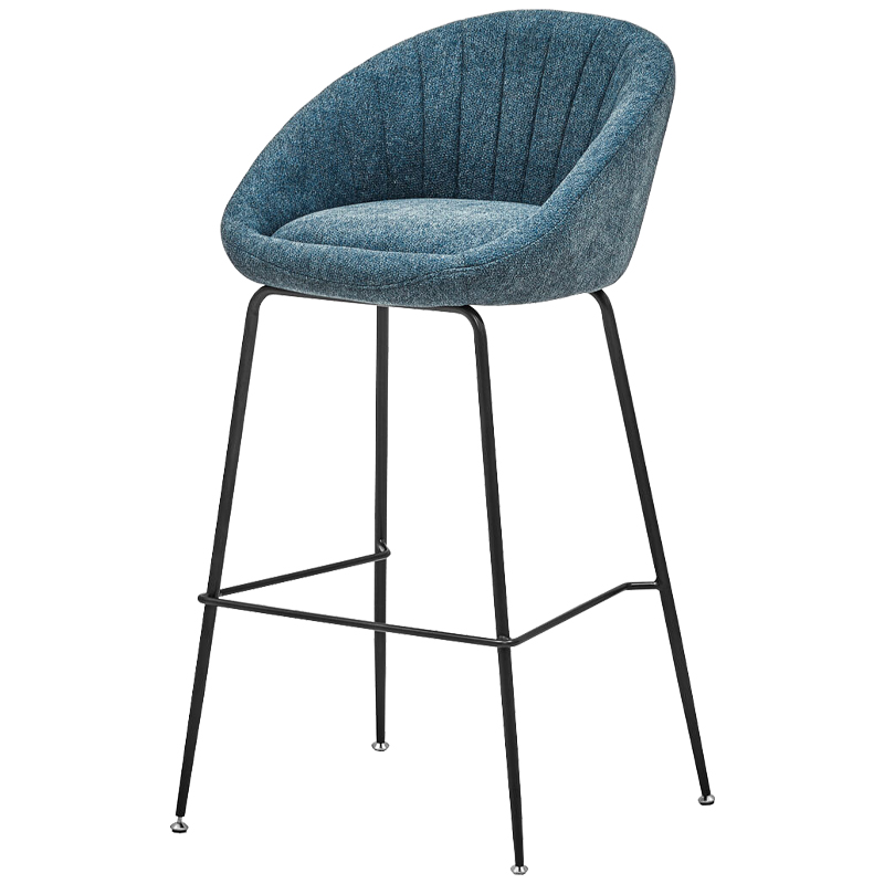 Барный стул Alberto Bar Stool Blue Черный Голубой пастельный в Санкт-петербурге | Loft Concept 