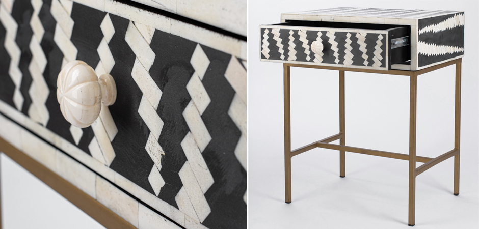Тумба Mandika Bone Inlay Brass Leg Bedside 1 DRAWER Тумба Mandika Bone Inlay Brass Leg Bedside 1 DRAWER - Loft-Concept в Санкт-петербурге