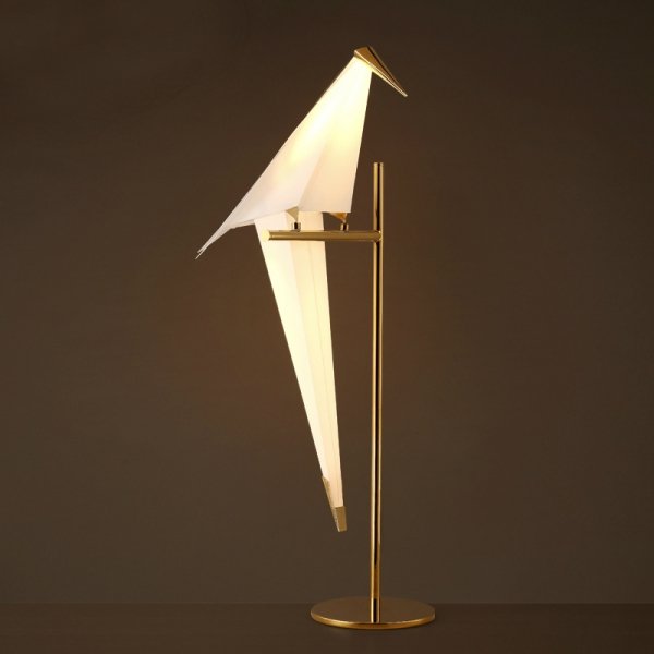 Настольная лампа Origami Bird Table Lamp Золотой Бежево-серый в Санкт-петербурге | Loft Concept 