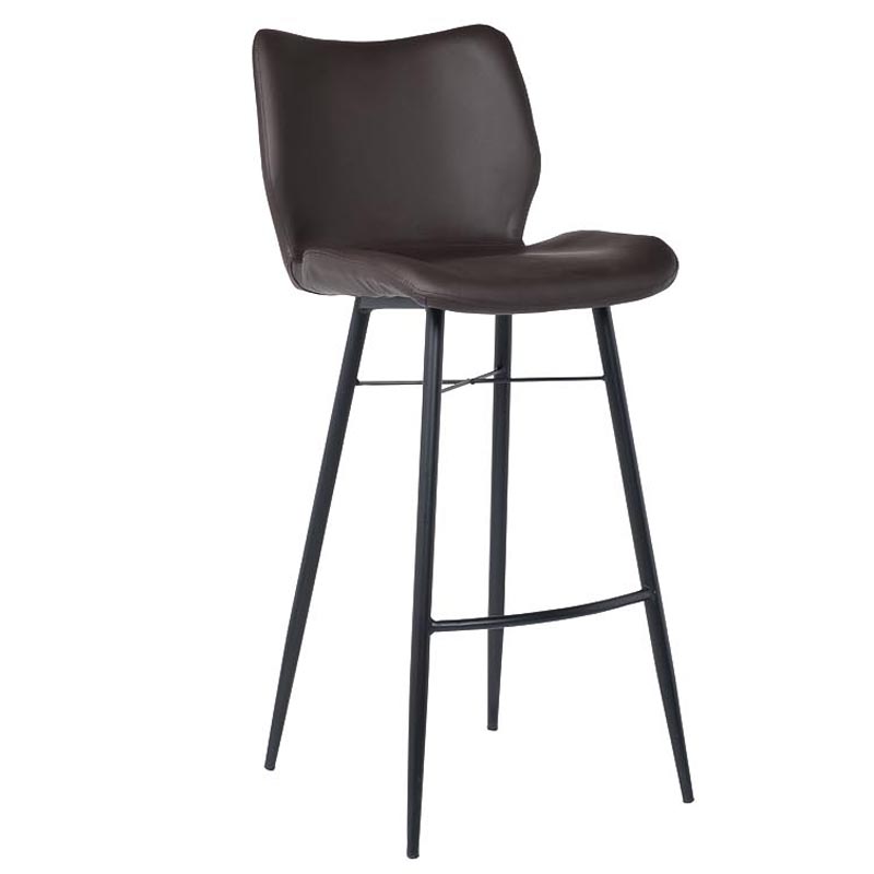 Барный стул Herald Eco Leather Bar Stool Коричневый Черный в Санкт-петербурге | Loft Concept 