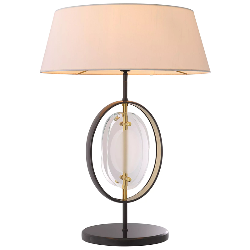 Настольная лампа Eichholtz Table Lamp Vincente Черный Золотой Кремовый Прозрачное Стекло в Санкт-петербурге | Loft Concept 