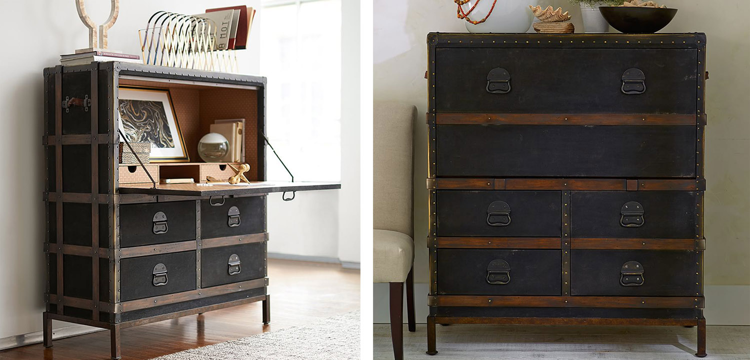 Комод в винтажном стиле Derik Vintage Chest of Drawers Черный - фото