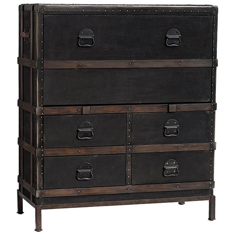 Комод в винтажном стиле Derik Vintage Chest of Drawers Черный Черный Коричневый винтаж в Санкт-петербурге | Loft Concept 