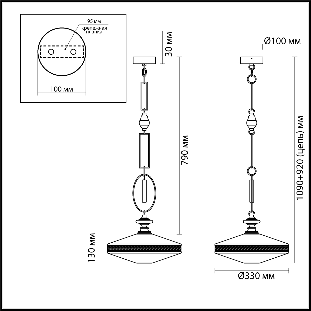 Подвесной светильник с плоским прозрачным плафоном и декоративной вставкой из текстурного камня Tectona  в Санкт-петербурге