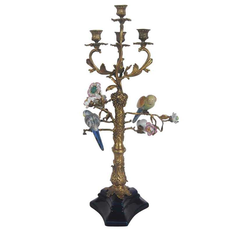 Подсвечник Parrots on a Bronze Tree Candlestick Бронза Мульти в Санкт-петербурге | Loft Concept 