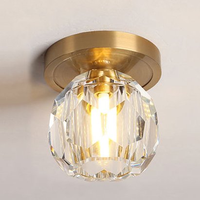 Потолочный светильник RH Boule de Cristal Single ceiling light Латунь Прозрачное Стекло в Санкт-петербурге | Loft Concept 