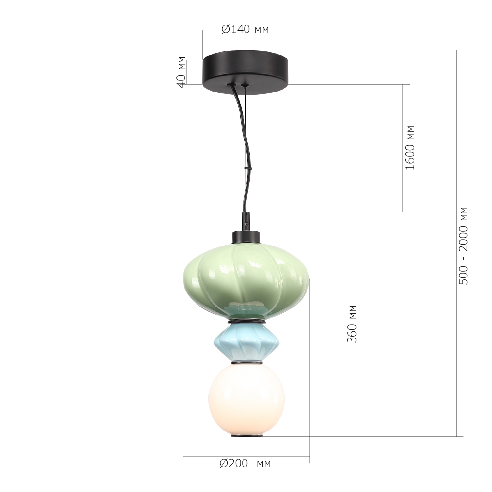 Подвесной светильник фигурный с керамическими элементами Fragrant Light в Санкт-петербурге