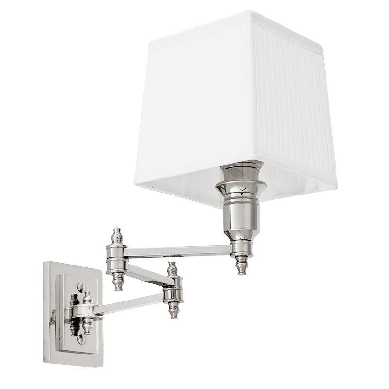 Бра Wall Lamp Lexington Swing Nickel+White Никель Белый в Санкт-петербурге | Loft Concept 