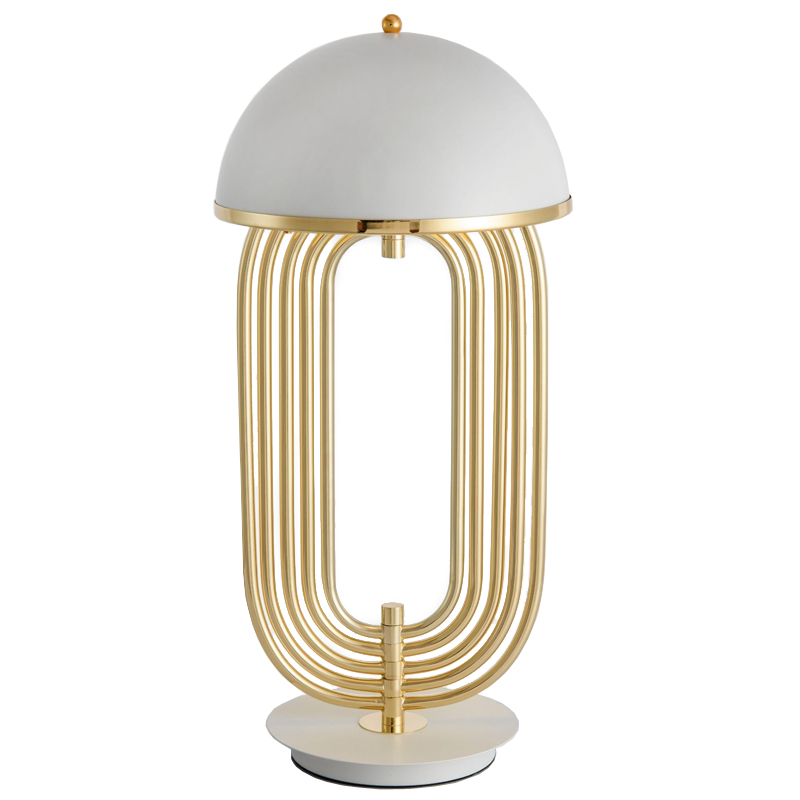 Настольная лампа Delightfull Turner Table Lamp White Глянцевое золото Белый в Санкт-петербурге | Loft Concept 