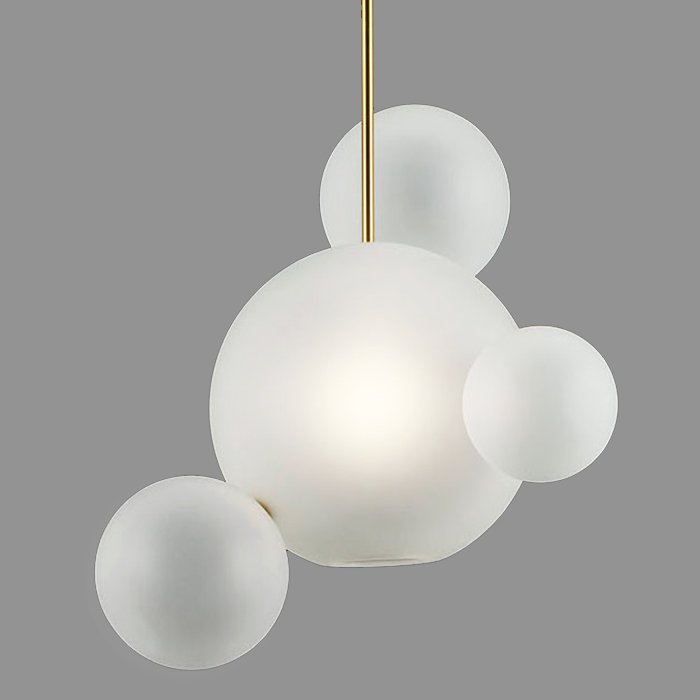 Подвесной светильник GIOPATO & COOMBES BOLLE BLS LAMP white glass 4 Золотой Белый в Санкт-петербурге | Loft Concept 