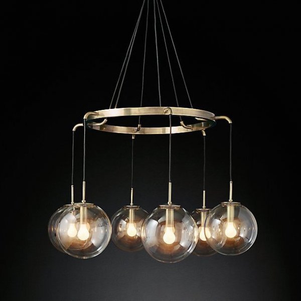 Люстра RH LANGUEDOC Round Chandelier Antique Brass Латунь в Санкт-петербурге | Loft Concept 