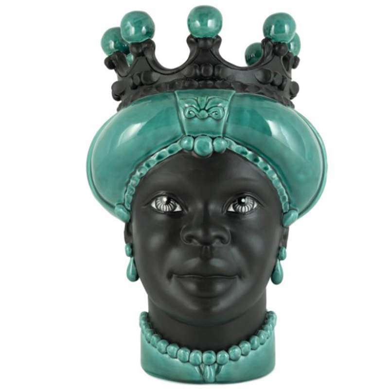 Ваза VASE MORO LADY CROWN DARK green Черный Зеленый в Санкт-петербурге | Loft Concept 