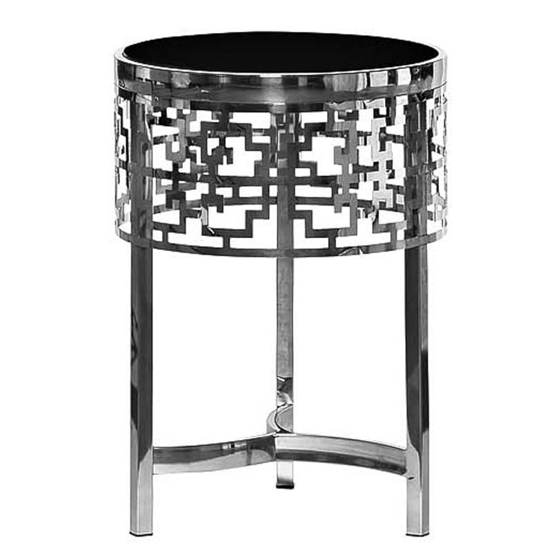 Приставной стол Yen Geometry Side Table silver 50 Серебряный в Санкт-петербурге | Loft Concept 