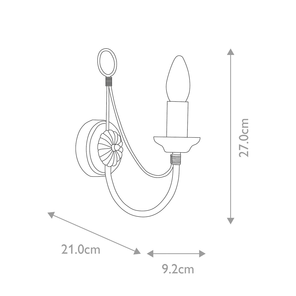 Бра черного цвета с лампой в форме свечи Elstead Lighting в Санкт-петербурге