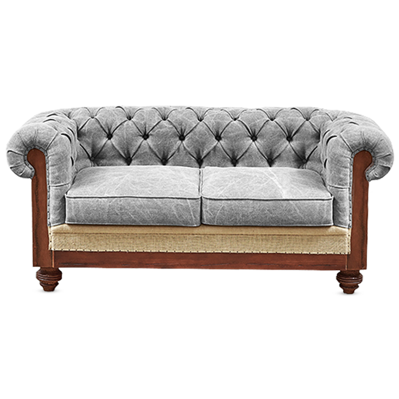 Диван Deconstructed Chesterfield Sofa double Gray Коричневый Бежево-серый Серый в Санкт-петербурге | Loft Concept 