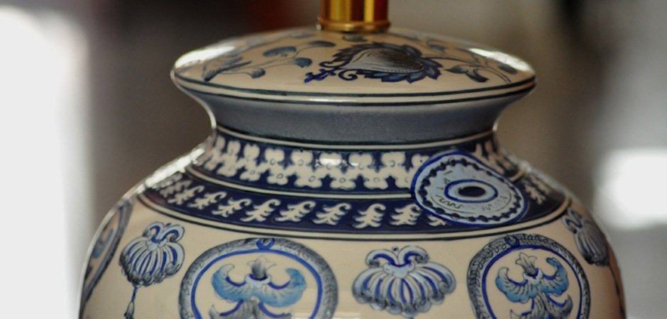 Настольная лампа Синий орнамент - фото №2