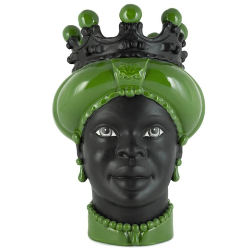 Ваза VASE MORO LADY CROWN DARK light green Черный Зеленый в Санкт-петербурге | Loft Concept 