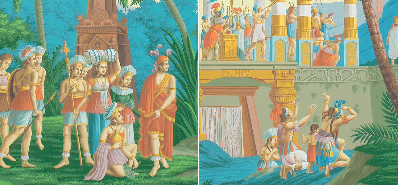 Обои ручная роспись The Incas Special Colourway on scenic paper - фото