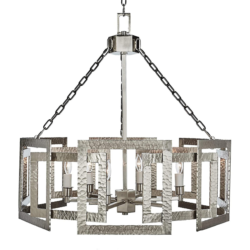 Люстра Textured Cage Pendant Lamp Silver Chandelier Серебряный в Санкт-петербурге | Loft Concept 