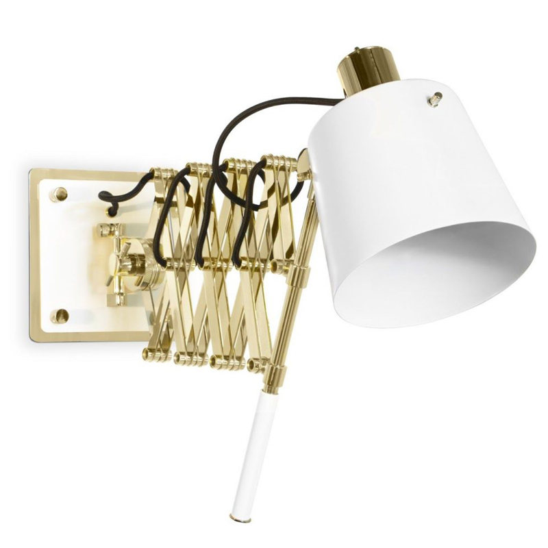 Бра PASTORIUS WALL LAMP White Белый Глянцевое золото в Санкт-петербурге | Loft Concept 