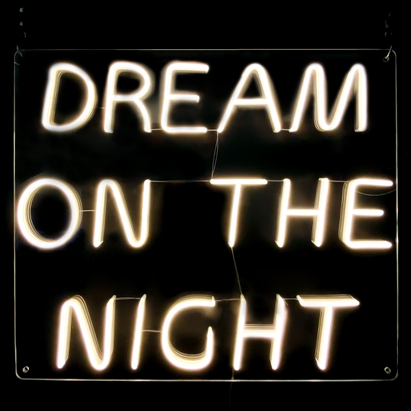 Неоновая настенная лампа Dream On The Night Neon Wall Lamp Прозрачный Желтый в Санкт-петербурге | Loft Concept 