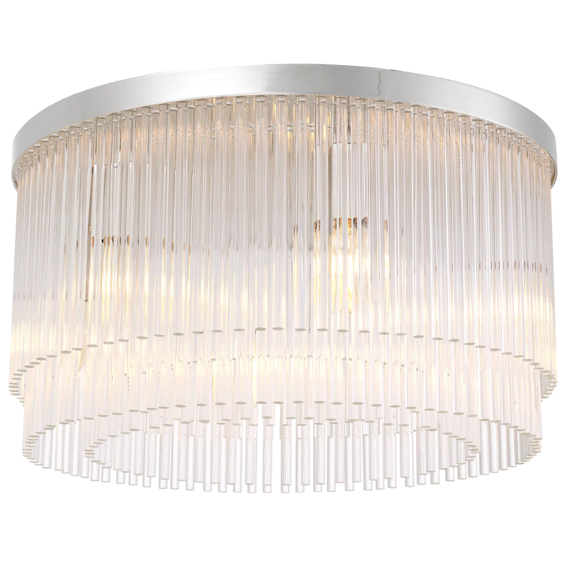 Потолочный светильник Eichholtz Ceiling Lamp Hector Nickel Никель Прозрачное Стекло в Санкт-петербурге | Loft Concept 