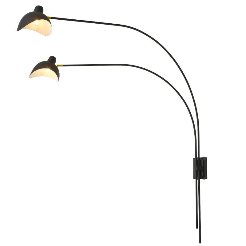 Бра Eichholtz Wall Lamp Mitch Black Черный Латунь Античная полированная в Санкт-петербурге | Loft Concept 