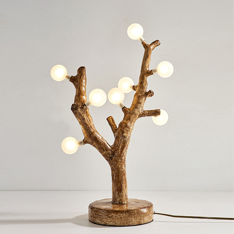 Настольная лампа Tree branch Table Lamp Коричневый Белый в Санкт-петербурге | Loft Concept 