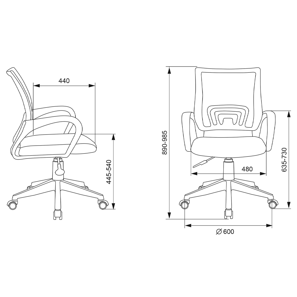 Офисное кресло с основанием из белого пластика Desk chairs Green в Санкт-петербурге