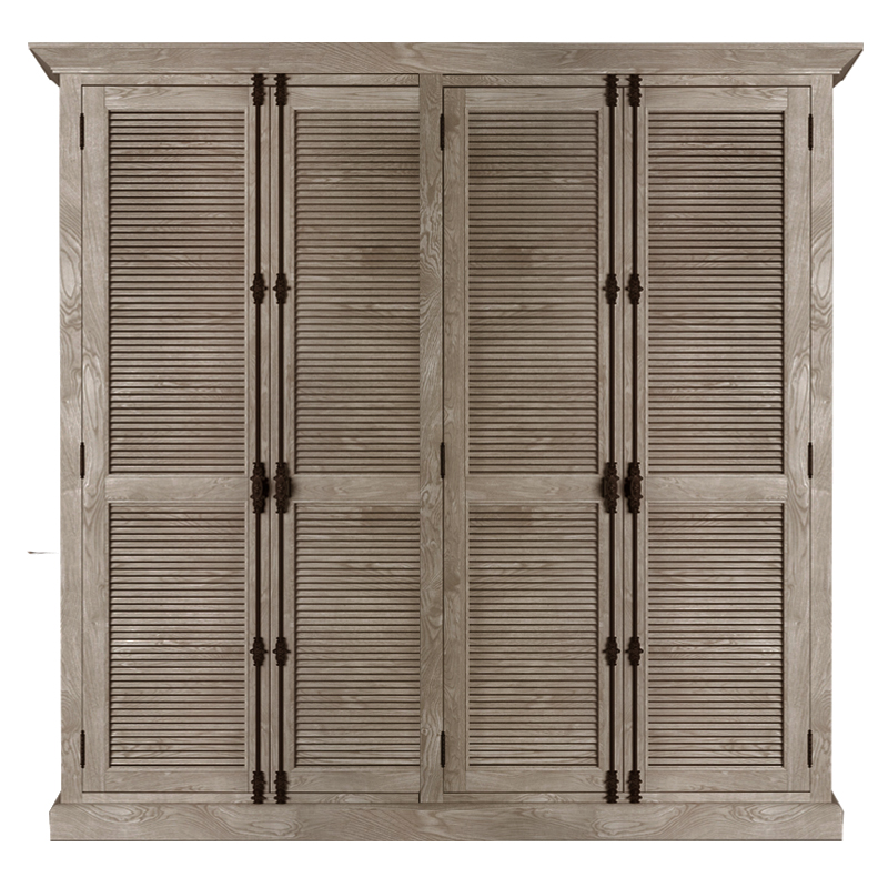 Restoration Hardware Shutter Four-Door Cabinet Шкаф с реечными дверями дуб  в Санкт-петербурге | Loft Concept 