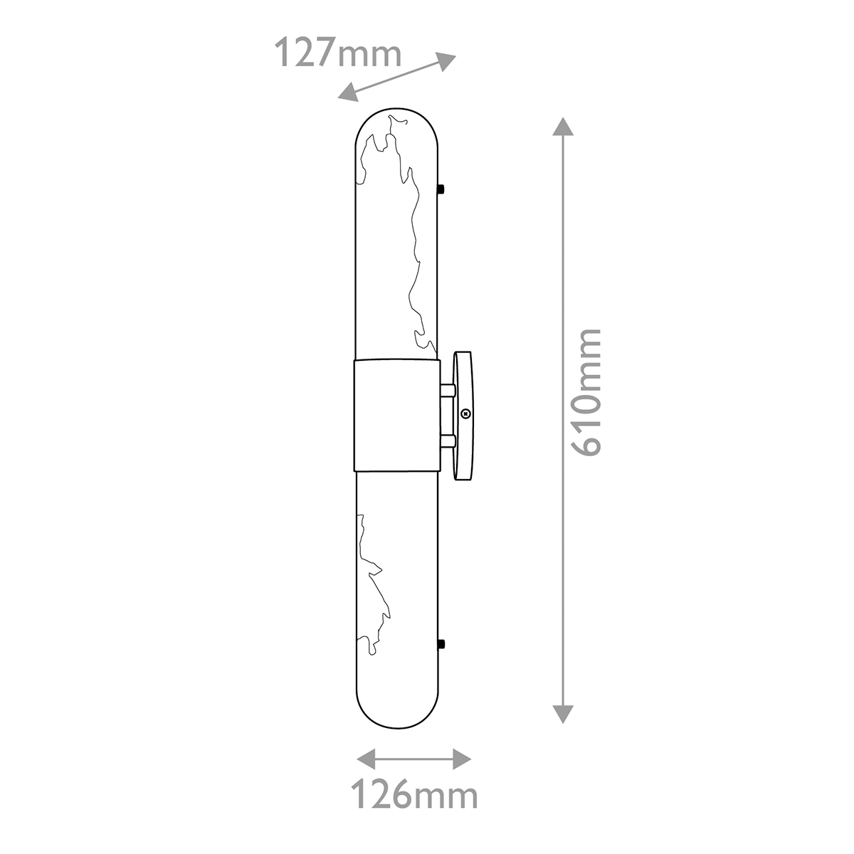Бра для ванных комнат вертикальное с вытянутым плафоном из алебастра Hinkley в Санкт-петербурге