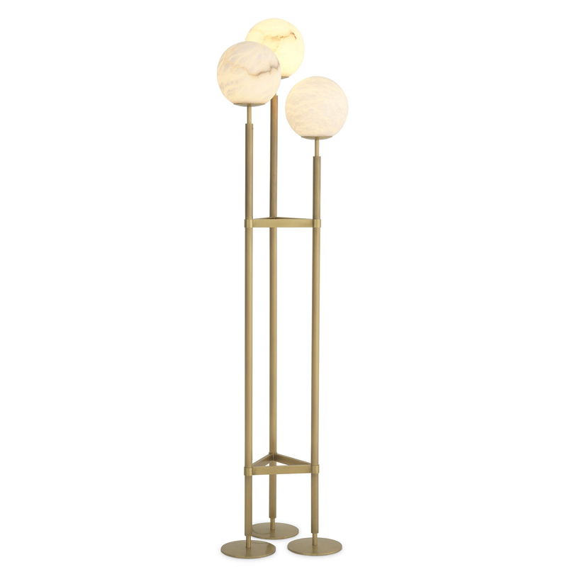 Торшер Eichholtz Floor Lamp Fiori Латунь Белый в Санкт-петербурге | Loft Concept 