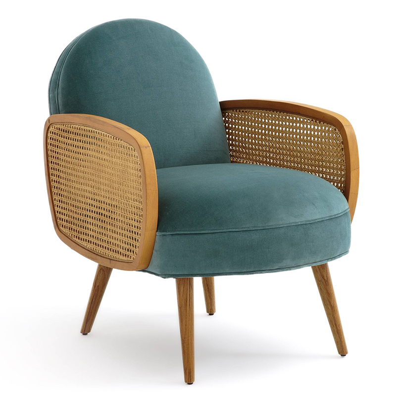 Кресло Morten Wicker Turquoise Armchair Бирюзовый в Санкт-петербурге | Loft Concept 