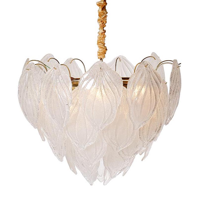 Люстра Textured Glass Chandelier Petal 8 Глянцевое золото в Санкт-петербурге | Loft Concept 