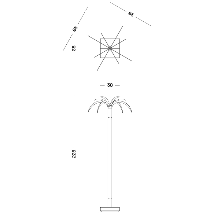 Дизайнерский торшер в виде пальмы Poltronova Sanremo Floor Lamp в Санкт-петербурге