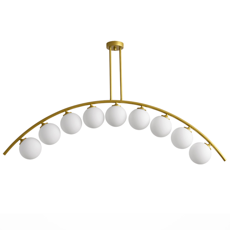 Светильник Ceiling lamp arc and balls Золотой Белое матовое стекло в Санкт-петербурге | Loft Concept 