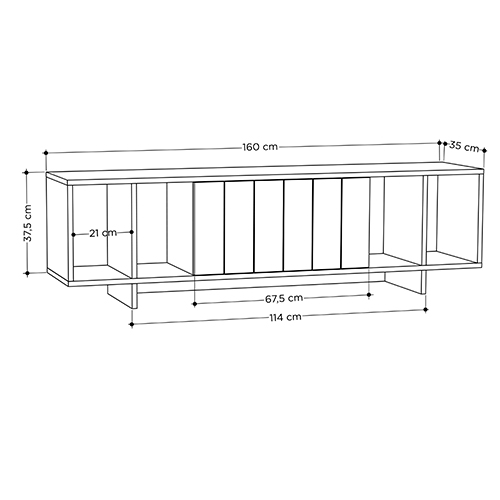 ТВ-тумба с откидной дверцей и 4-мя полками ZITANO TV STAND OAK в Санкт-петербурге