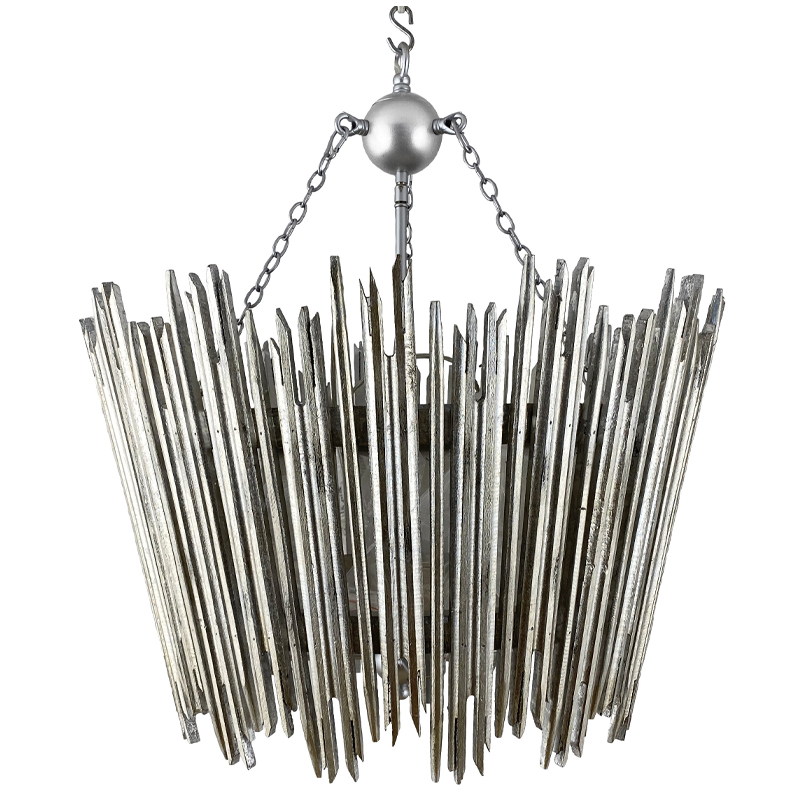 Люстра Ragna Silver Wooden Rods Chandelier Серебряный в Санкт-петербурге | Loft Concept 