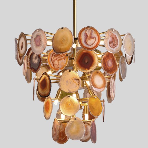 Люстра MARJORIE SKOURAS BEBE CHANDELIER AGATE natural Золотой в Санкт-петербурге | Loft Concept 