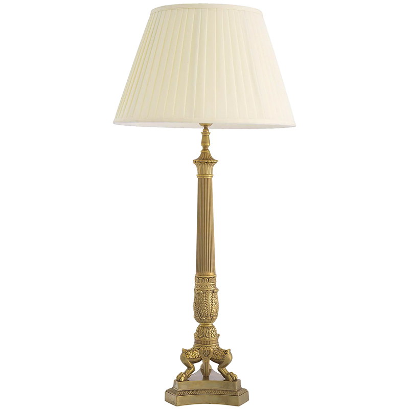 Настольная лампа Eichholtz Table Lamp Marchand Brass Латунь Винтажная латунь Кремовый в Санкт-петербурге | Loft Concept 