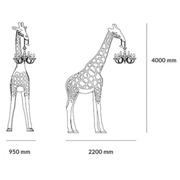 Торшер черный жираф в натуральную величину Giraffe Lamp large size в Санкт-петербурге