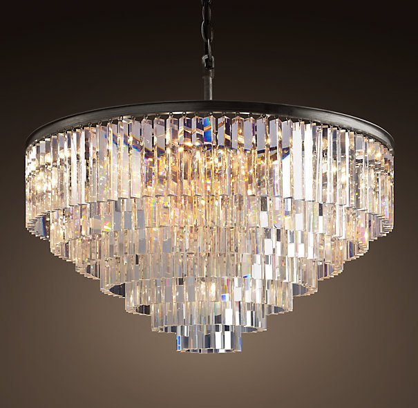 Люстра RH 1920s Odeon Clear Glass Fringe Chandelier - 80, 110 Черный в Санкт-петербурге | Loft Concept 