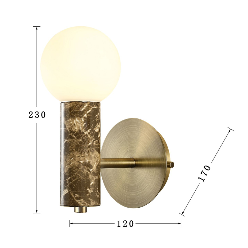 Бра с декором под коричневый мрамор Shaw Marble в Санкт-петербурге