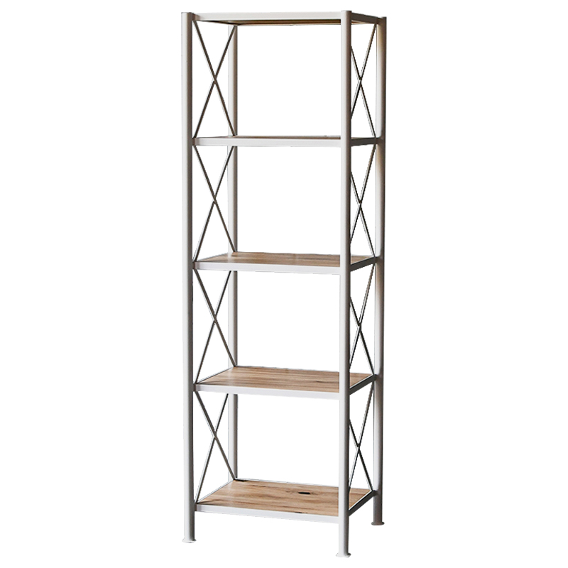 Стеллаж Pheobe White Industrial Metal Rust Rack Белый Древесина в Санкт-петербурге | Loft Concept 