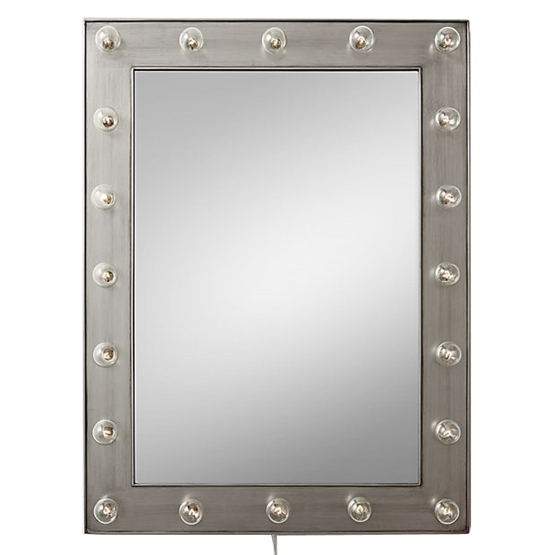 Зеркало с подсветкой Restoration Hardware ILLUMINATED Mirror Pewter Никель Сатин в Санкт-петербурге | Loft Concept 