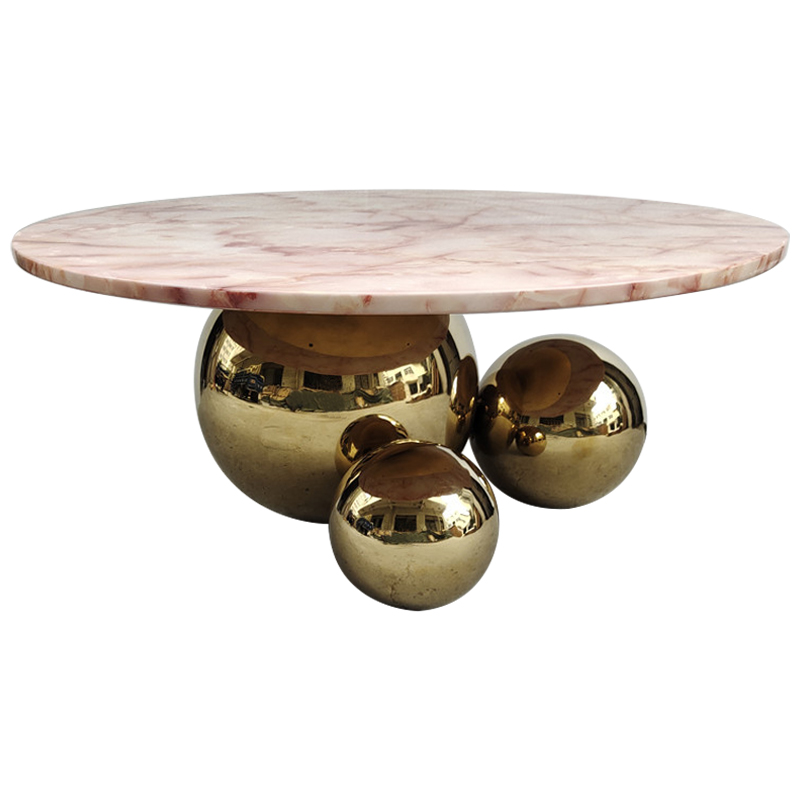 Кофейный стол Ball Metal Gold Coffee Table Золотой Дымчатая Роза в Санкт-петербурге | Loft Concept 