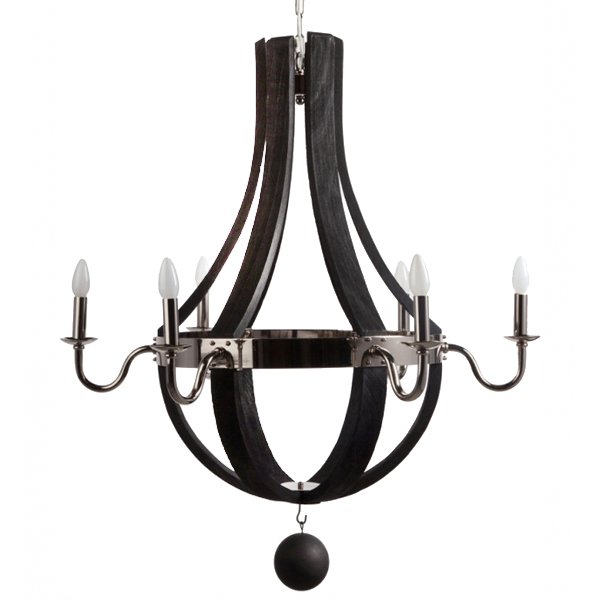 Люстра RH Wine Barrel chandelier Polished nickel Черный в Санкт-петербурге | Loft Concept 